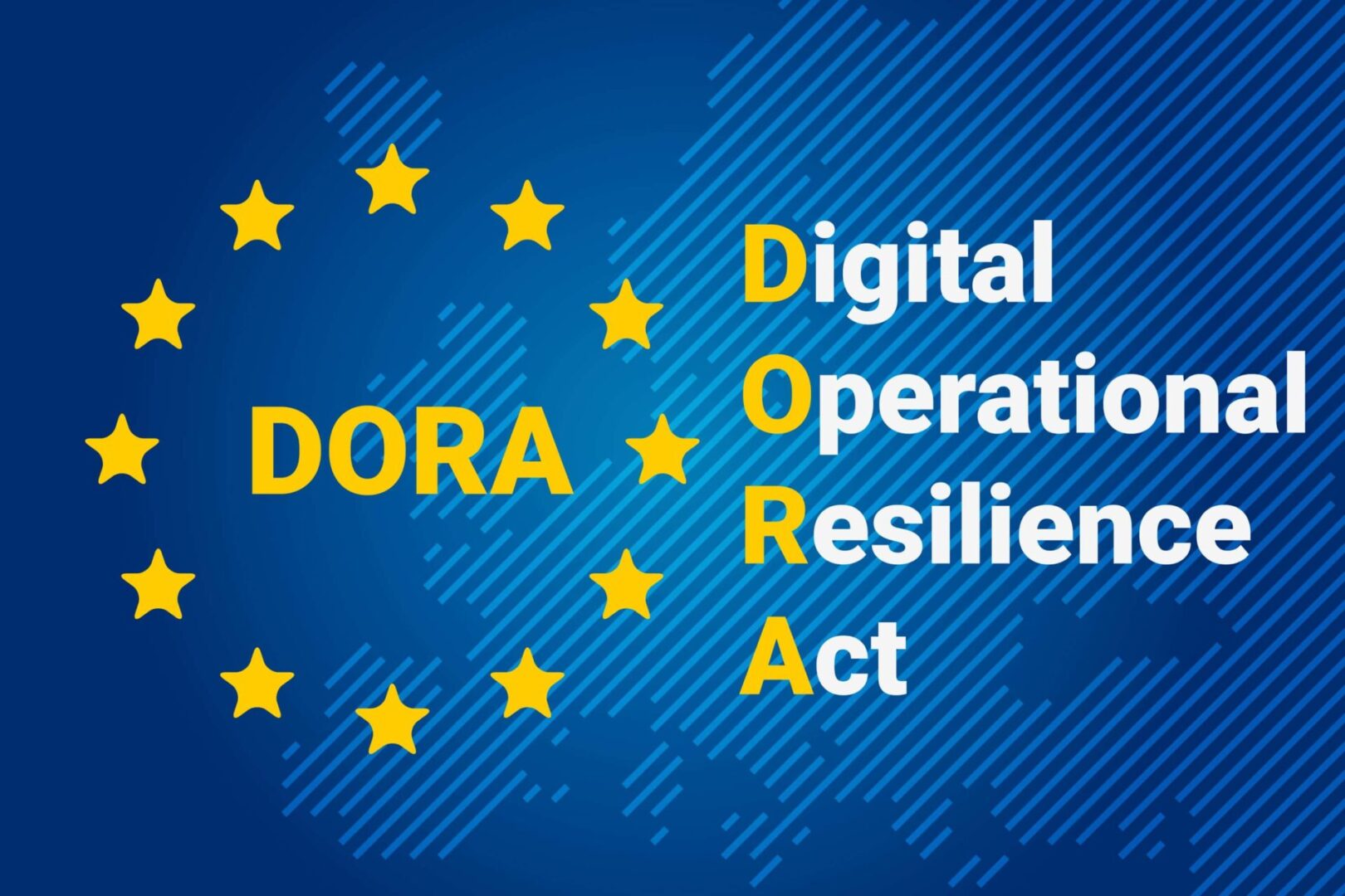 A map of the EU with the words DORA Digital Operation Resilience Act.